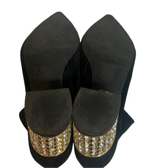 Jeffrey Campbell final statement rhinestone heeled suede boots Sz 6 - Picture 6 of 8